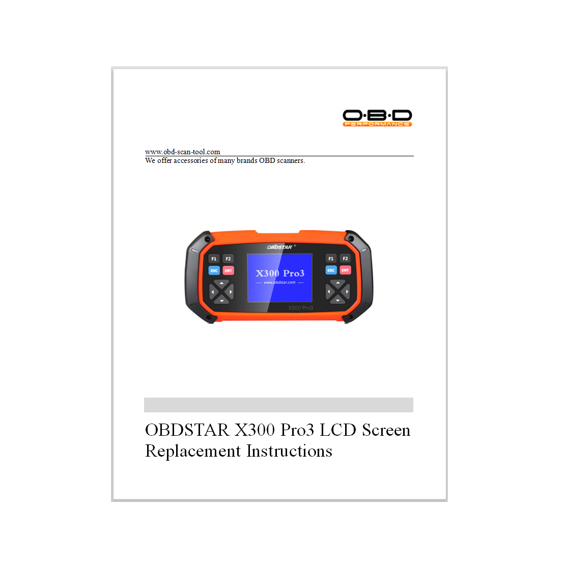 LCD Screen Display Replacement for OBDSTAR X300 Pro3 Programmer